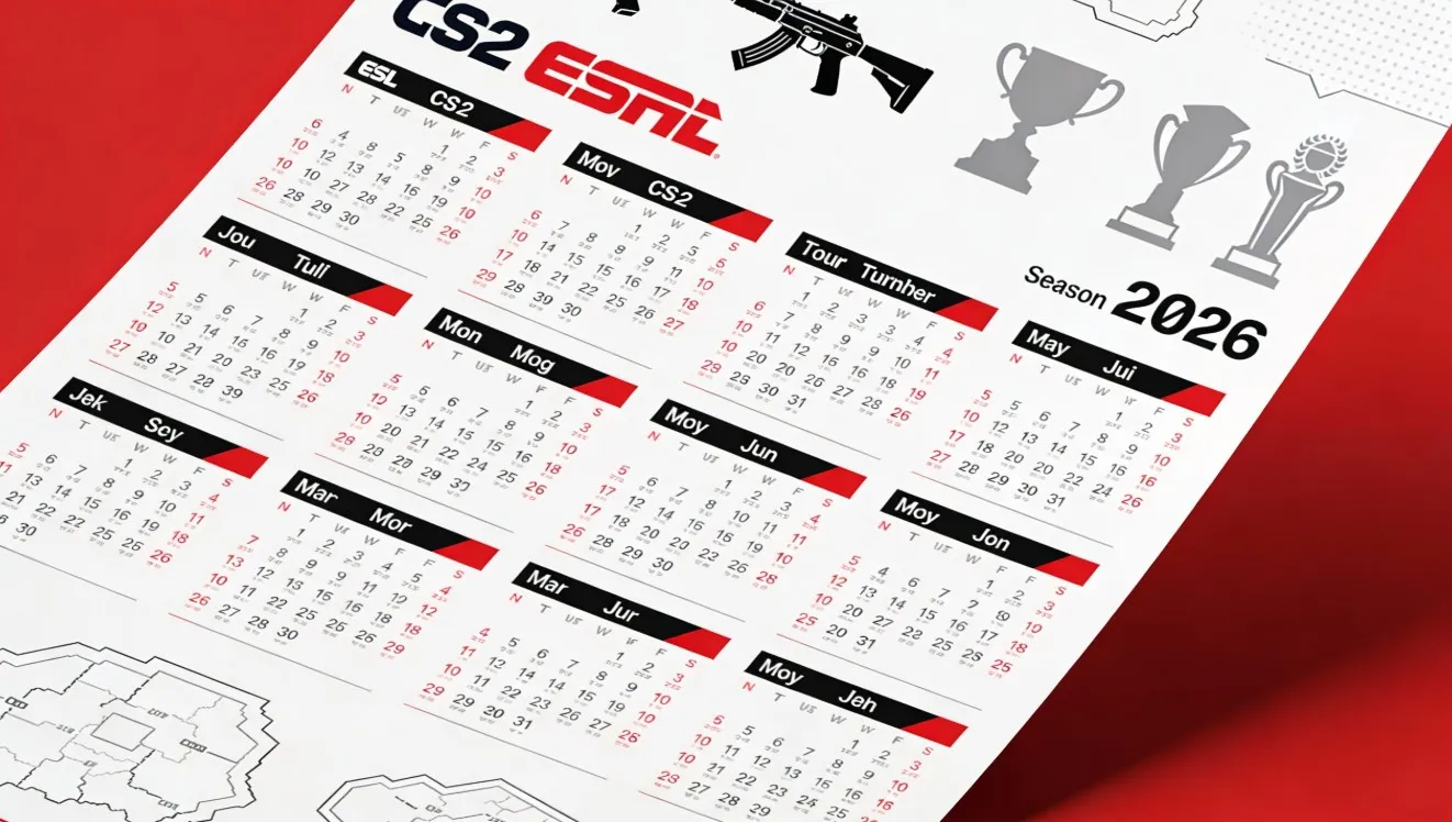 Календарь турниров ESL по CS2 на 2026 год: ключевые события сезона, даты проведения и формат соревнований.