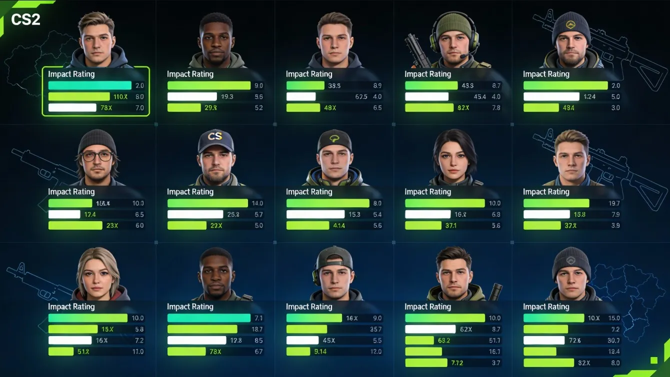 Рейтинг игроков CS2 с наибольшим Impact Rating по статистике HLTV и анализ их влияния на ключевые моменты матчей.