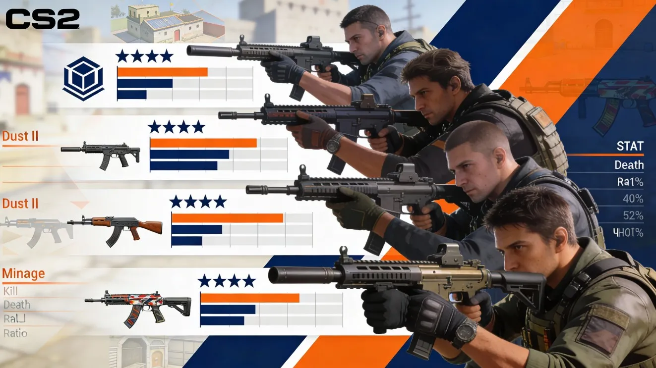 Рейтинг rifler-ов CS2 по показателям HLTV: урон за раунд, импакт, стабильность и результативность в матчах.