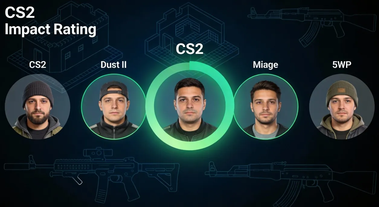 Рейтинг игроков CS2 по Impact Rating