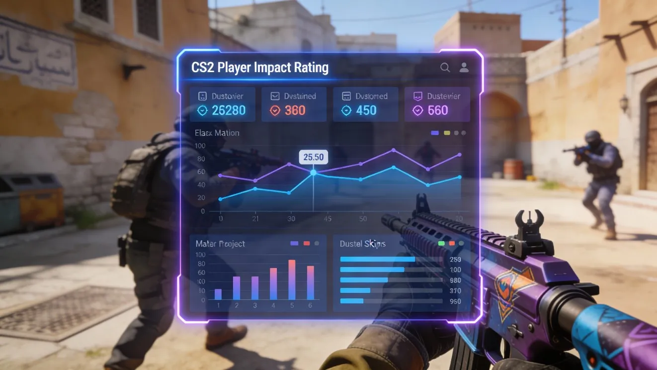 Анализ Impact Rating в CS2 с объяснением того, как метрика отражает влияние игрока на ключевые моменты раунда.